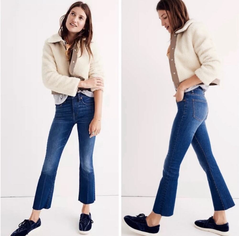 Madewell Cali Demi-Boot Jeans Raw-Hem Edition Womens Size 26 *EUC